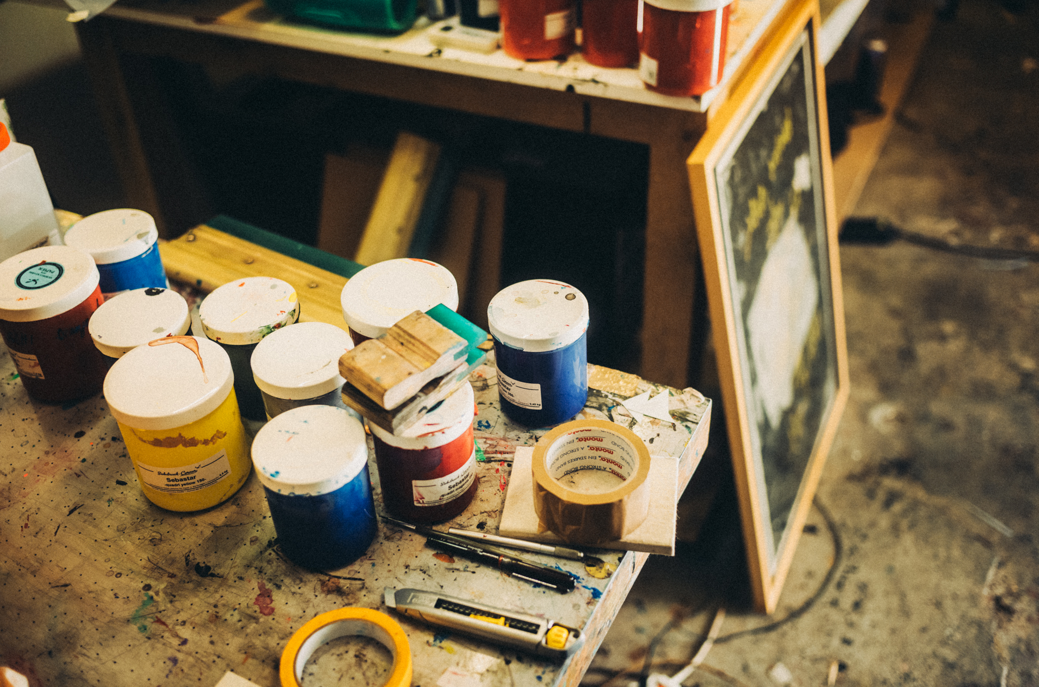 Siebdruck Farben und Rake von Mr. Bacon